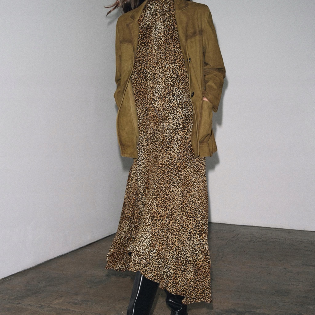 Zara Oversized Brown Tan Natural Leather Suede Blazer Jacket